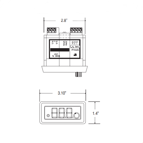 Antunes 8051310040 Temperature Controller with Type J Thermocouple Sensor