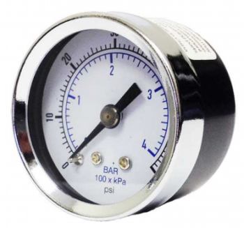 Kodiak Controls 1022530/30 Pressure Gauge KC102 Series 2.5" Dial 1/4" NPT Center Back Mount 30" Hg/30 PSI